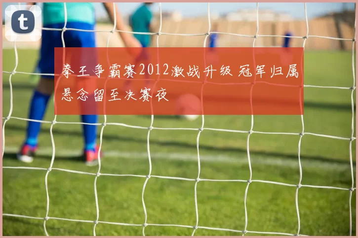 拳王争霸赛2012激战升级 冠军归属悬念留至决赛夜